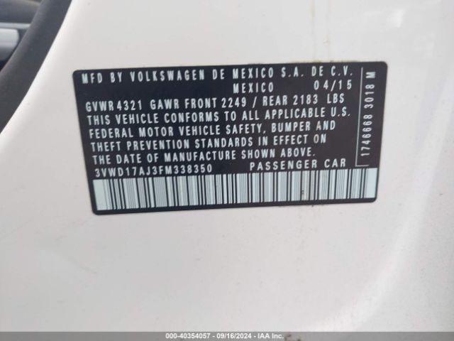 Photo 8 VIN: 3VWD17AJ3FM338350 - VOLKSWAGEN JETTA 