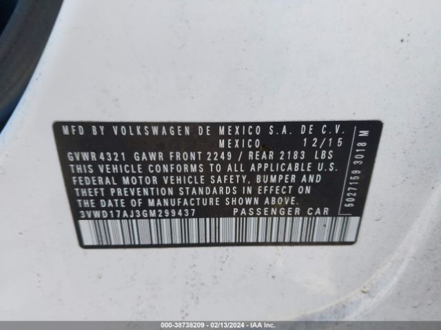 Photo 8 VIN: 3VWD17AJ3GM299437 - VOLKSWAGEN JETTA 