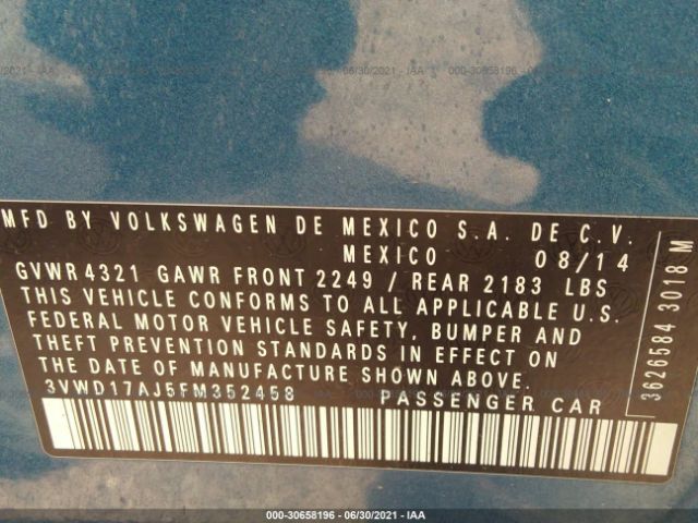 Photo 8 VIN: 3VWD17AJ5FM352458 - VOLKSWAGEN JETTA SEDAN 