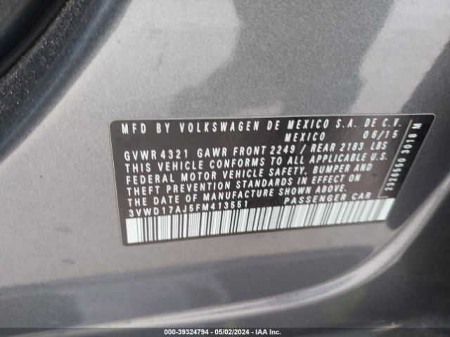 Photo 8 VIN: 3VWD17AJ5FM413551 - VOLKSWAGEN JETTA 