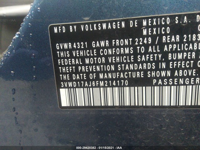 Photo 8 VIN: 3VWD17AJ6FM214170 - VOLKSWAGEN JETTA SEDAN 