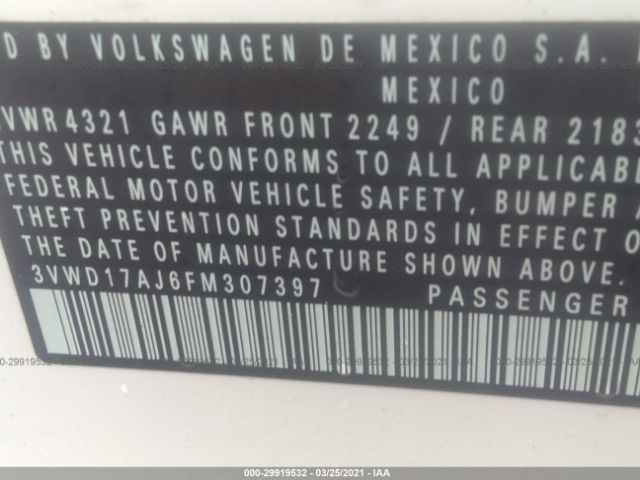 Photo 8 VIN: 3VWD17AJ6FM307397 - VOLKSWAGEN JETTA SEDAN 