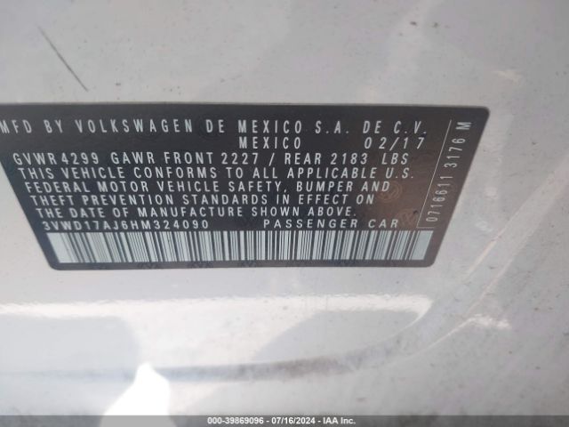 Photo 8 VIN: 3VWD17AJ6HM324090 - VOLKSWAGEN JETTA 