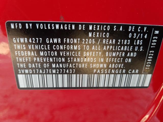 Photo 9 VIN: 3VWD17AJ7EM277437 - VOLKSWAGEN JETTA SE 