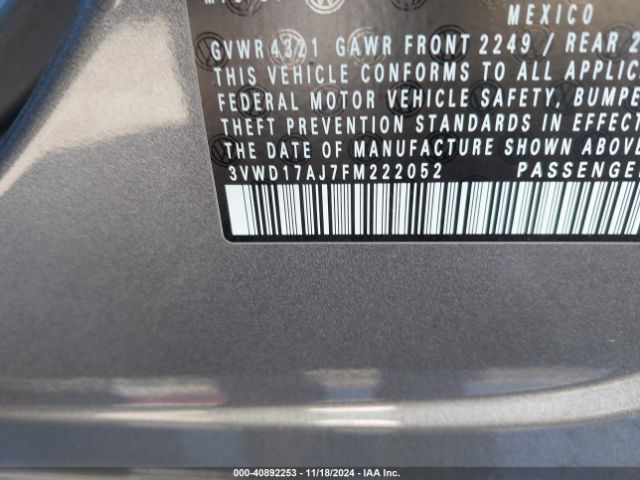 Photo 8 VIN: 3VWD17AJ7FM222052 - VOLKSWAGEN JETTA 