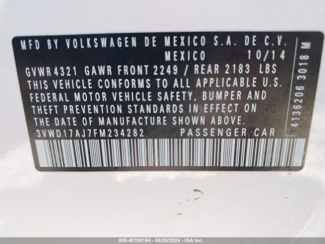 Photo 8 VIN: 3VWD17AJ7FM234282 - VOLKSWAGEN JETTA 