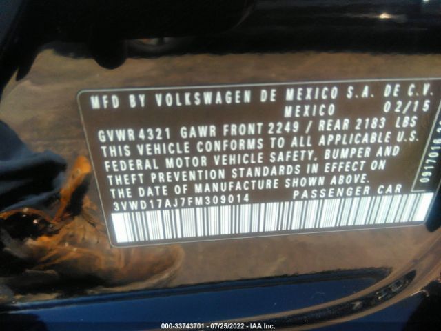 Photo 8 VIN: 3VWD17AJ7FM309014 - VOLKSWAGEN JETTA SEDAN 