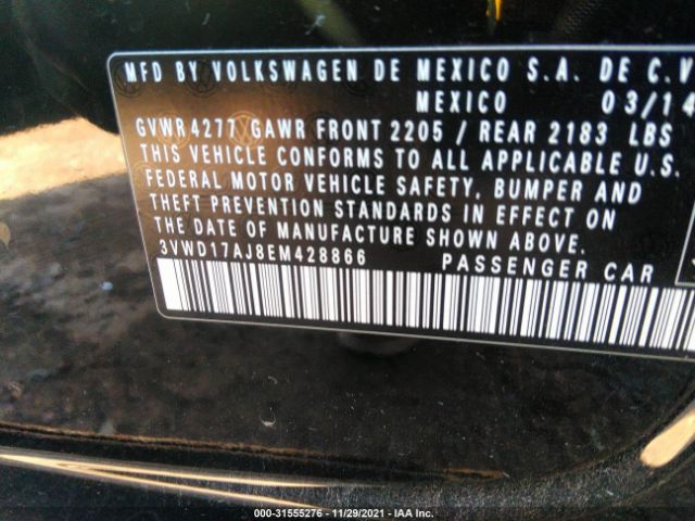 Photo 8 VIN: 3VWD17AJ8EM428866 - VOLKSWAGEN JETTA SEDAN 