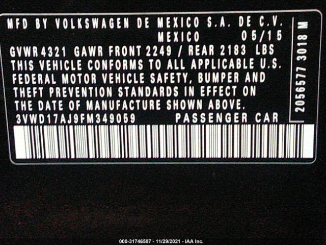 Photo 8 VIN: 3VWD17AJ9FM349059 - VOLKSWAGEN JETTA SEDAN 