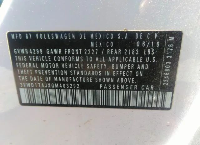 Photo 8 VIN: 3VWD17AJXGM403292 - VOLKSWAGEN JETTA SEDAN 