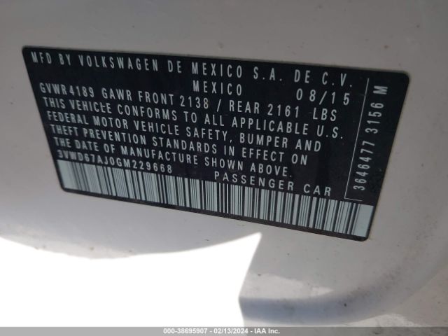 Photo 8 VIN: 3VWD67AJ0GM229668 - VOLKSWAGEN JETTA 