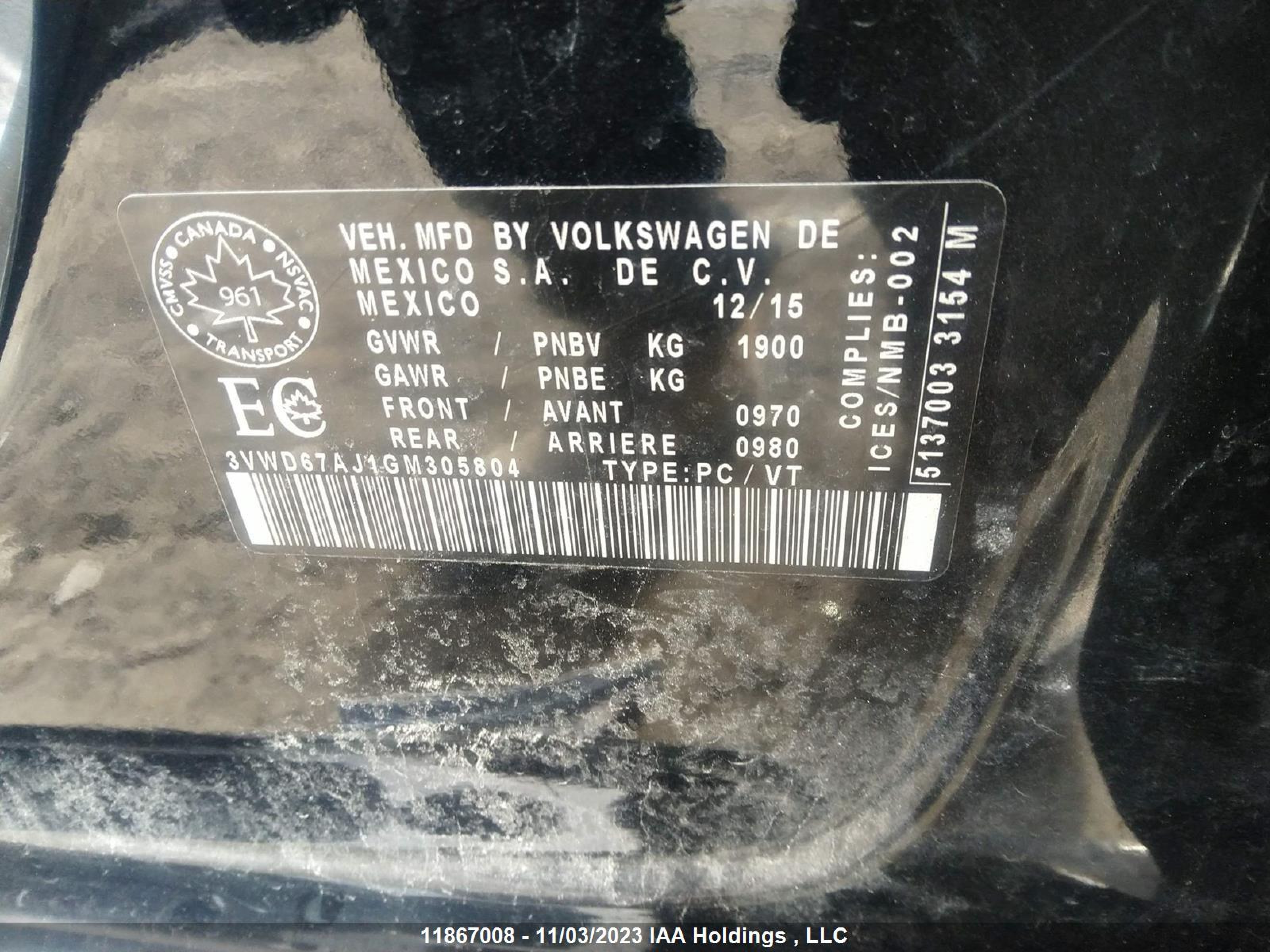 Photo 8 VIN: 3VWD67AJ1GM305804 - VOLKSWAGEN JETTA 