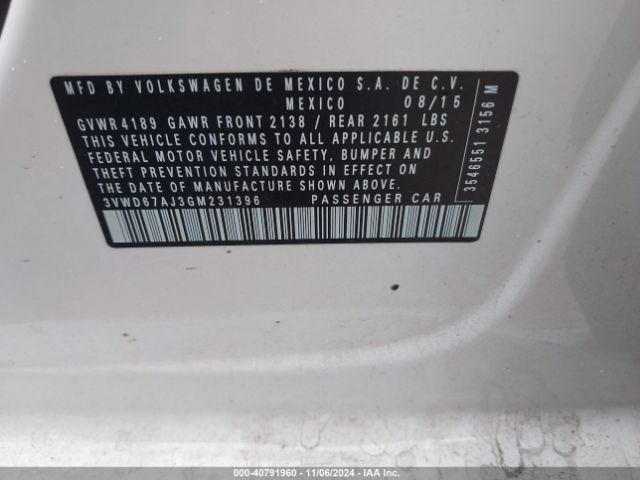 Photo 8 VIN: 3VWD67AJ3GM231396 - VOLKSWAGEN JETTA 