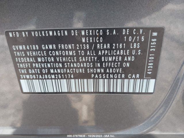 Photo 8 VIN: 3VWD67AJ8GM251174 - VOLKSWAGEN JETTA SEDAN 