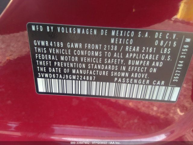 Photo 8 VIN: 3VWD67AJ9GM224887 - VOLKSWAGEN JETTA SEDAN 