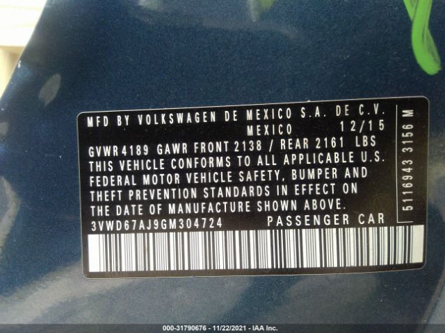 Photo 8 VIN: 3VWD67AJ9GM304724 - VOLKSWAGEN JETTA SEDAN 