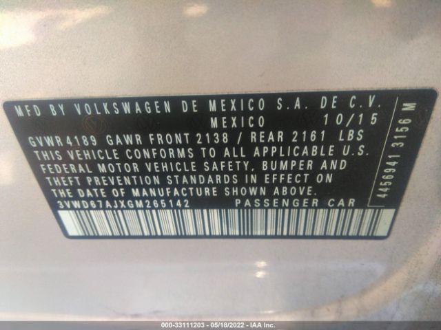 Photo 8 VIN: 3VWD67AJXGM265142 - VOLKSWAGEN JETTA SEDAN 