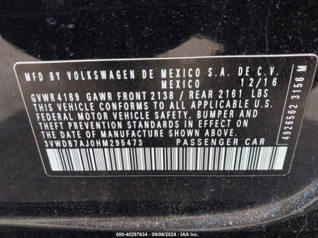 Photo 8 VIN: 3VWDB7AJ0HM295473 - VOLKSWAGEN JETTA 