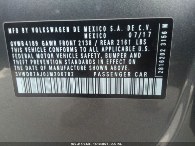 Photo 8 VIN: 3VWDB7AJ0JM206782 - VOLKSWAGEN JETTA 