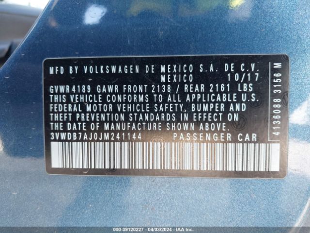 Photo 8 VIN: 3VWDB7AJ0JM241144 - VOLKSWAGEN JETTA 