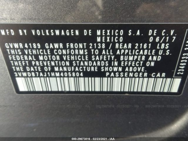 Photo 8 VIN: 3VWDB7AJ1HM405804 - VOLKSWAGEN JETTA 