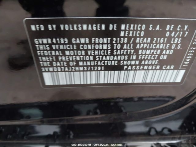 Photo 8 VIN: 3VWDB7AJ2HM371291 - VOLKSWAGEN JETTA 