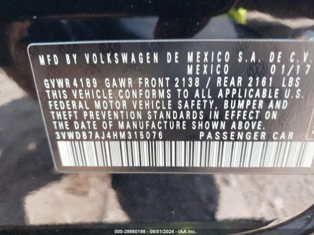 Photo 8 VIN: 3VWDB7AJ4HM315076 - VOLKSWAGEN JETTA 