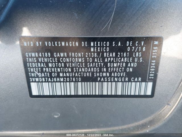 Photo 8 VIN: 3VWDB7AJ6HM207610 - VOLKSWAGEN JETTA 