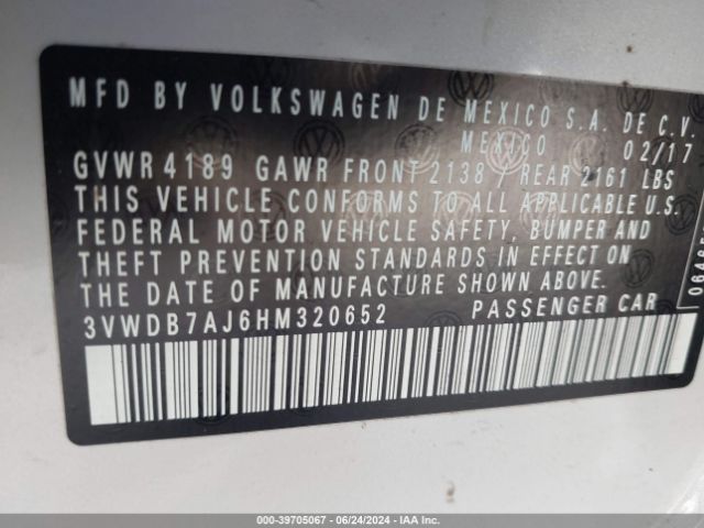 Photo 8 VIN: 3VWDB7AJ6HM320652 - VOLKSWAGEN JETTA 