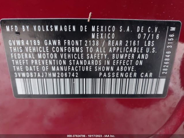 Photo 8 VIN: 3VWDB7AJ7HM206742 - VOLKSWAGEN JETTA 