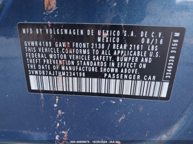 Photo 8 VIN: 3VWDB7AJ7HM234198 - VOLKSWAGEN JETTA 