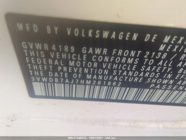 Photo 8 VIN: 3VWDB7AJ7HM281862 - VOLKSWAGEN JETTA 