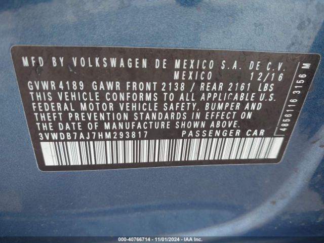 Photo 8 VIN: 3VWDB7AJ7HM293817 - VOLKSWAGEN JETTA 