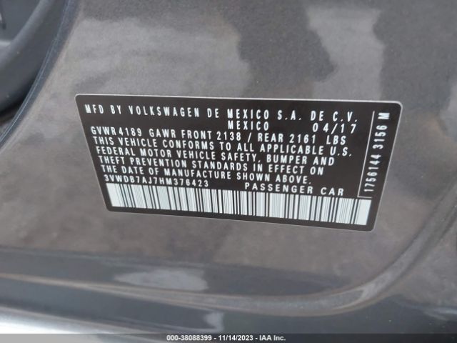 Photo 8 VIN: 3VWDB7AJ7HM376423 - VOLKSWAGEN JETTA 