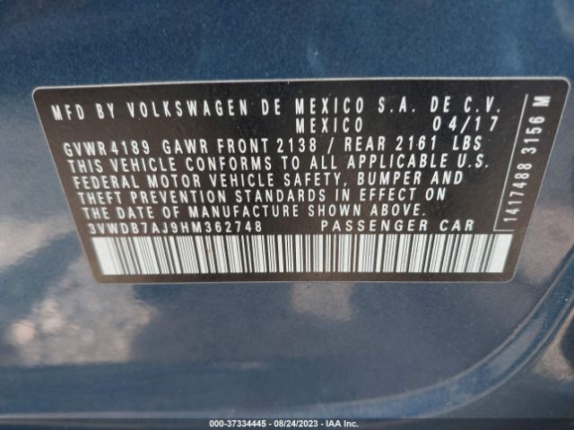 Photo 8 VIN: 3VWDB7AJ9HM362748 - VOLKSWAGEN JETTA 