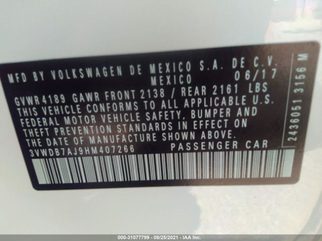 Photo 8 VIN: 3VWDB7AJ9HM407266 - VOLKSWAGEN JETTA 