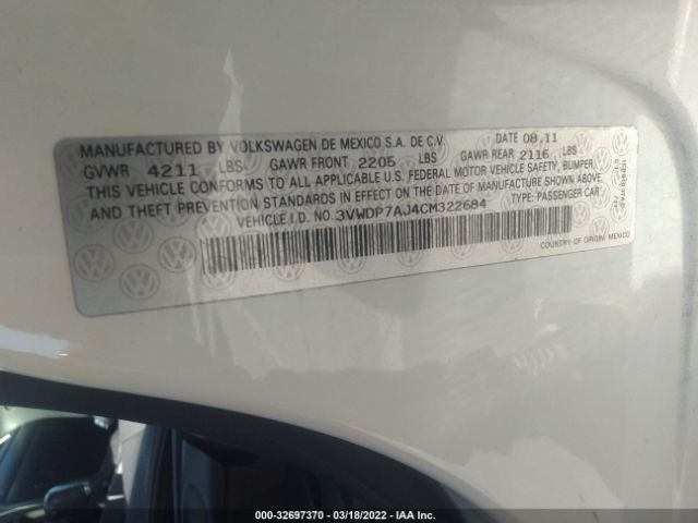 Photo 8 VIN: 3VWDP7AJ4CM322684 - VOLKSWAGEN JETTA SEDAN 