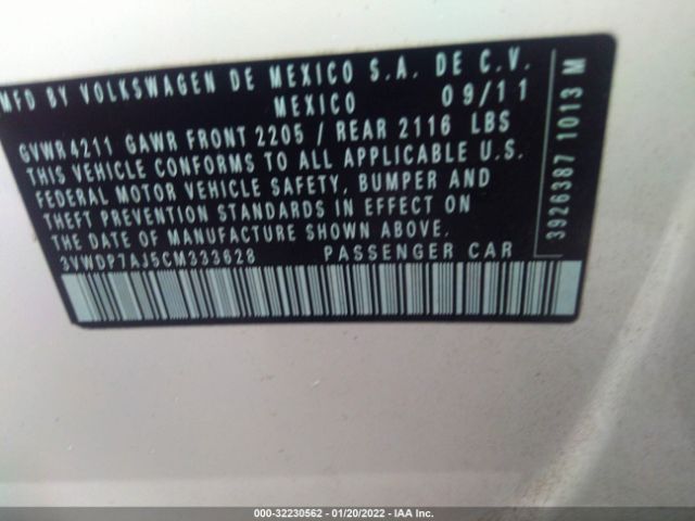 Photo 8 VIN: 3VWDP7AJ5CM333628 - VOLKSWAGEN JETTA SEDAN 