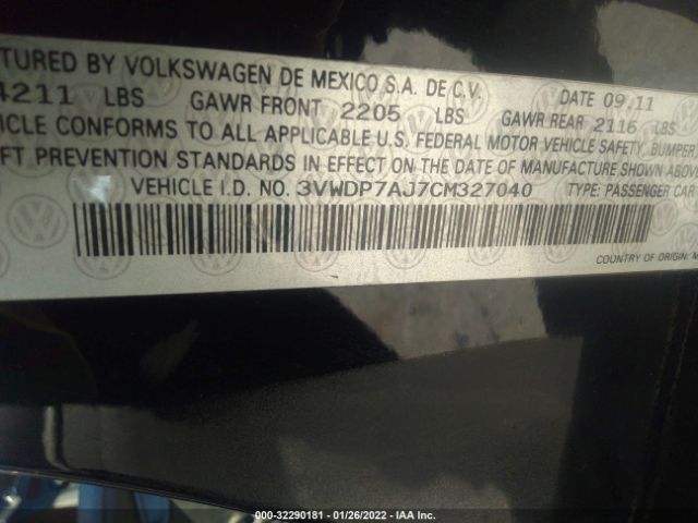 Photo 8 VIN: 3VWDP7AJ7CM327040 - VOLKSWAGEN JETTA SEDAN 