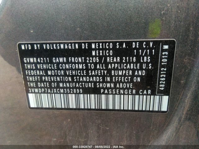 Photo 8 VIN: 3VWDP7AJXCM352899 - VOLKSWAGEN JETTA SEDAN 