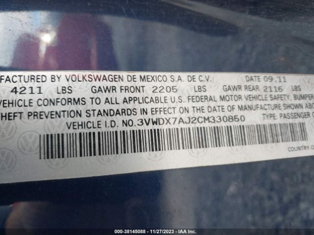 Photo 8 VIN: 3VWDX7AJ2CM330850 - VOLKSWAGEN JETTA 