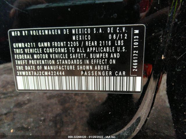 Photo 8 VIN: 3VWDX7AJ2CM422444 - VOLKSWAGEN JETTA SEDAN 