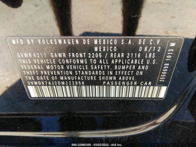 Photo 8 VIN: 3VWDX7AJ2DM222858 - VOLKSWAGEN JETTA SEDAN 