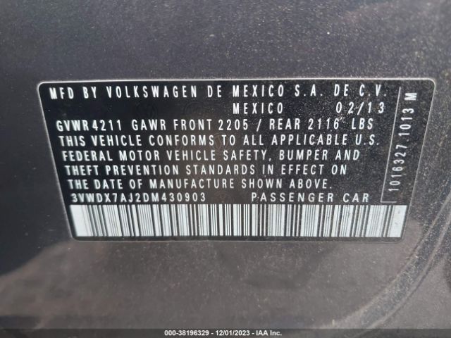 Photo 8 VIN: 3VWDX7AJ2DM430903 - VOLKSWAGEN JETTA 