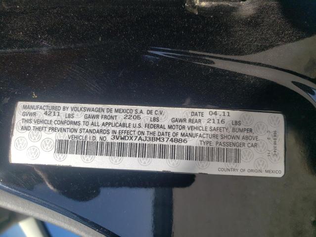 Photo 11 VIN: 3VWDX7AJ3BM374886 - VOLKSWAGEN JETTA SE 