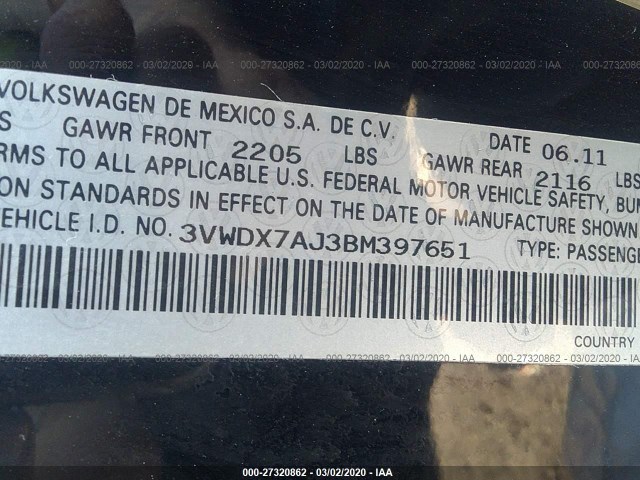 Photo 8 VIN: 3VWDX7AJ3BM397651 - VOLKSWAGEN JETTA SEDAN 