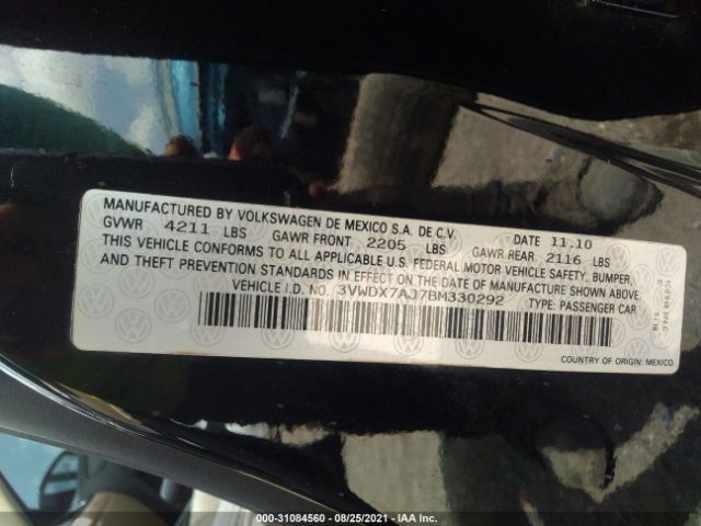 Photo 8 VIN: 3VWDX7AJ7BM330292 - VOLKSWAGEN JETTA SEDAN 