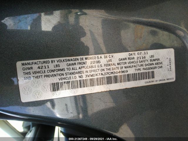 Photo 8 VIN: 3VWDX7AJ7CM304969 - VOLKSWAGEN JETTA SEDAN 