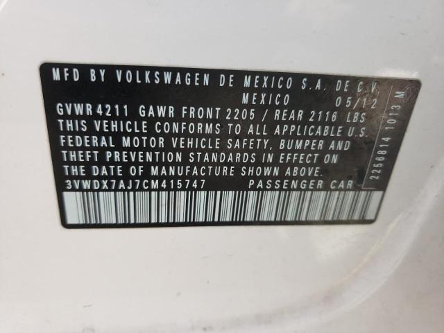 Photo 9 VIN: 3VWDX7AJ7CM415747 - VOLKSWAGEN JETTA SE 