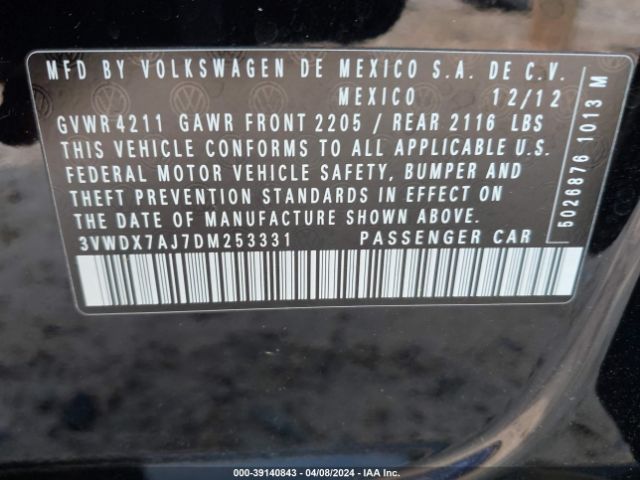 Photo 8 VIN: 3VWDX7AJ7DM253331 - VOLKSWAGEN JETTA 